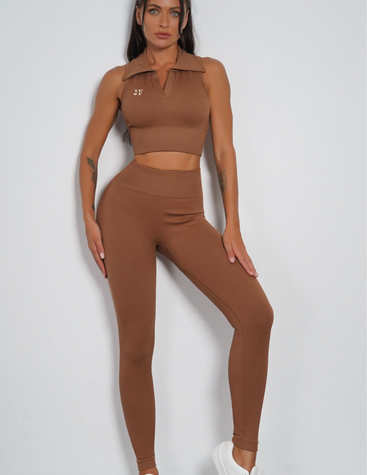 Brown Two Piece Set Pants and Tank Top