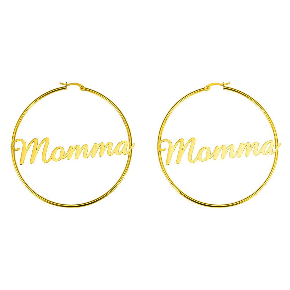 Personalized 1 Name Hoops Earring