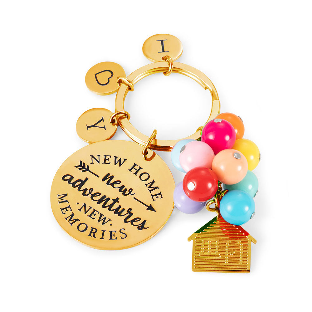 Balloon House New Home Keychain Housewarming Gift