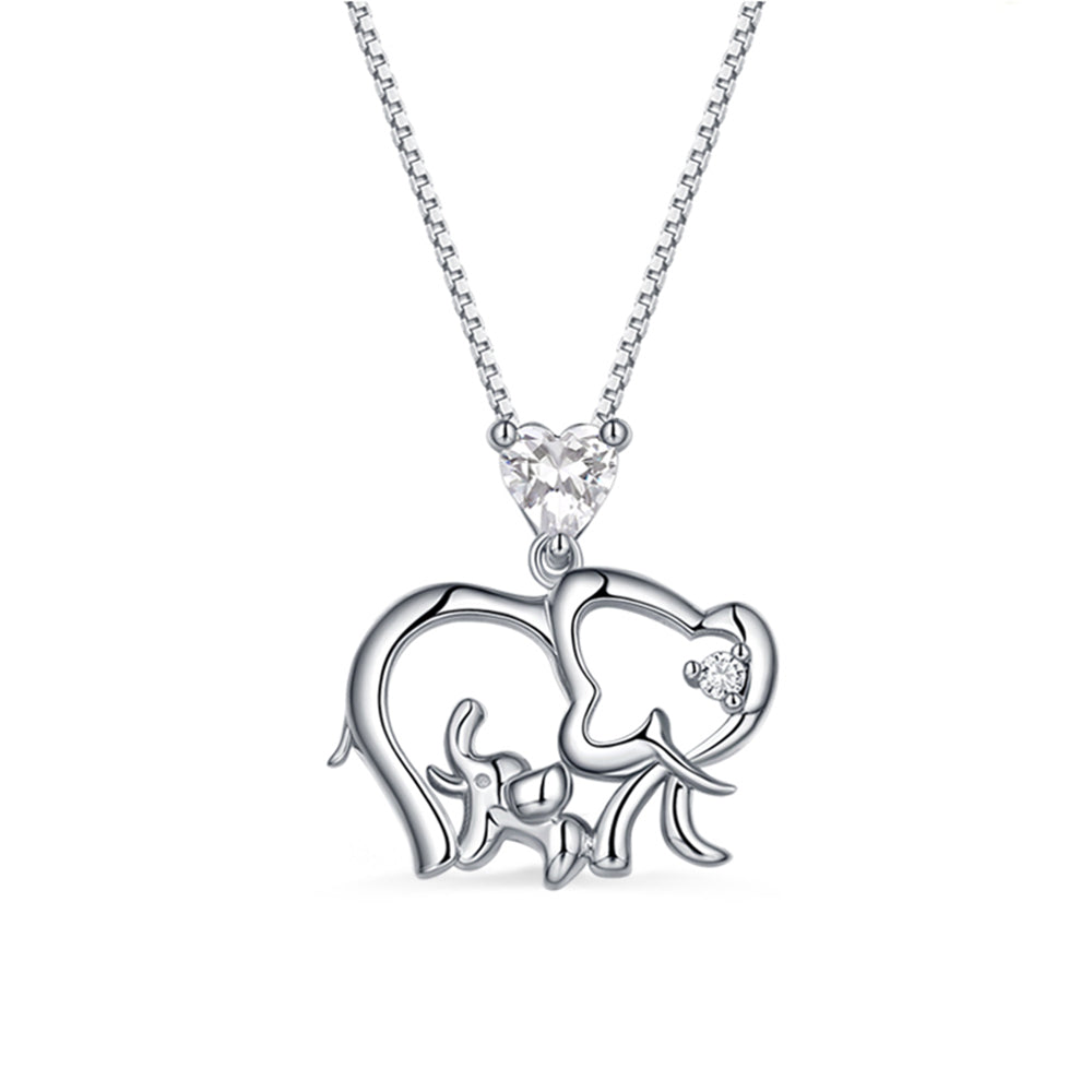 Customized Birthstone Elephant Necklace For Mom
