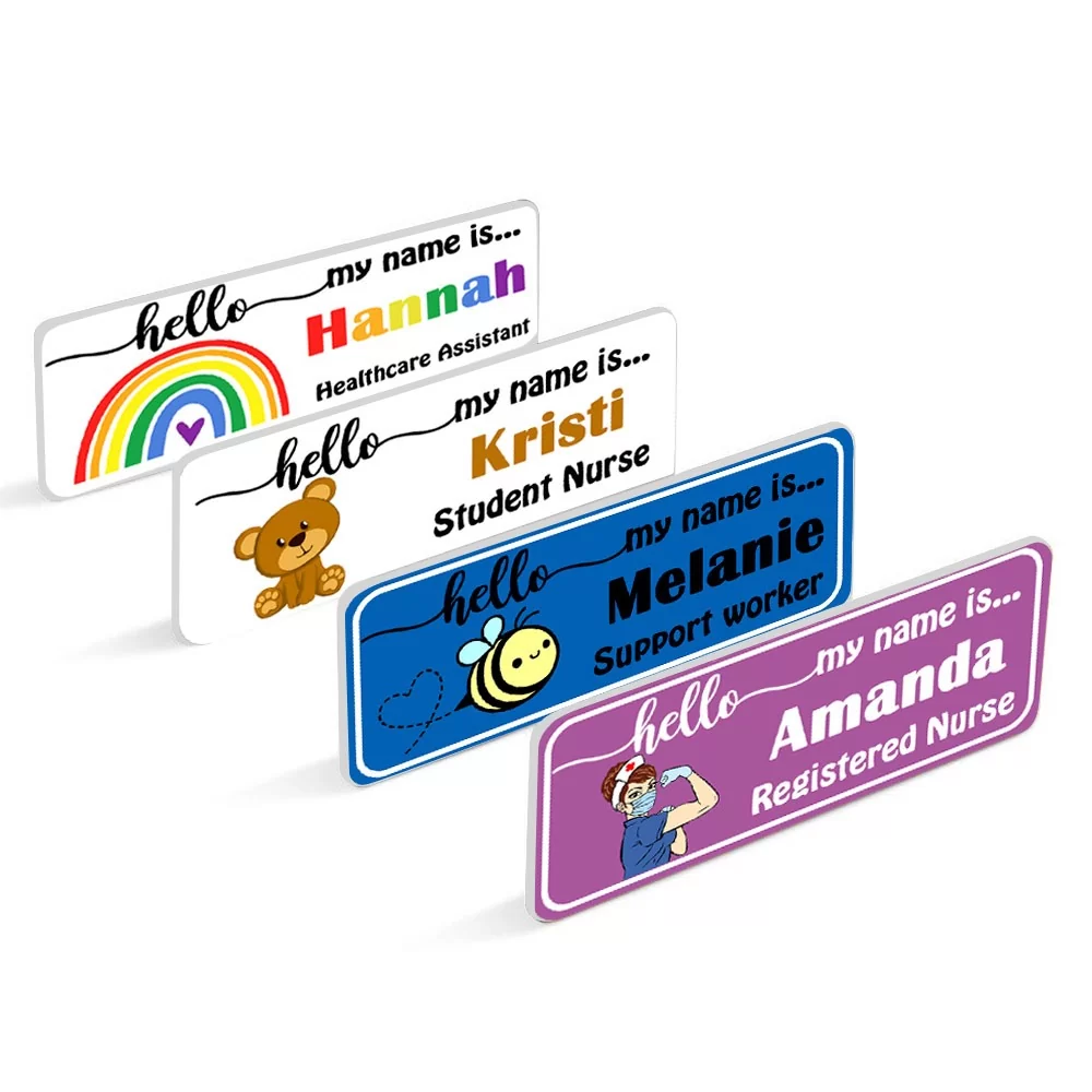 Personalized Name Badge Name Tags - Magnetic Clip