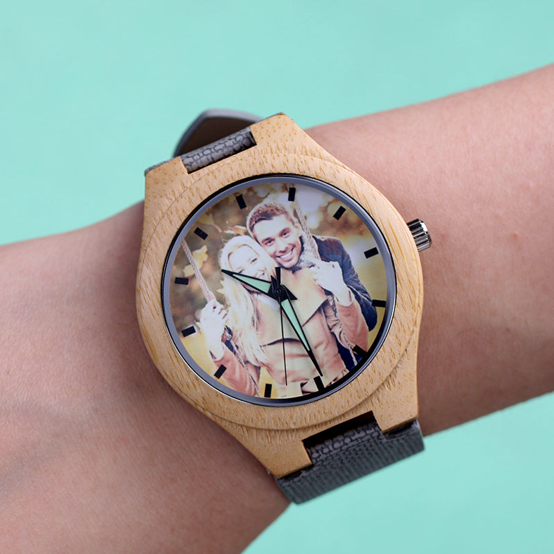 Personalized Photo Bamboo Wooden Watch