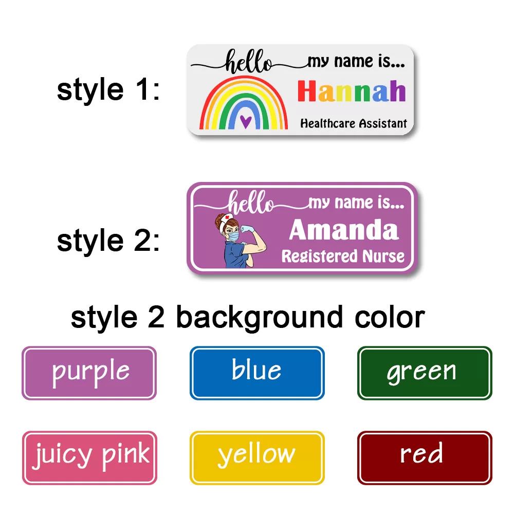 Personalized Name Badge Name Tags - Plastic Clip