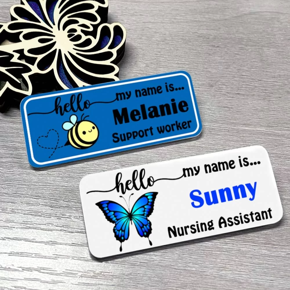 Personalized Name Badge Name Tags - Plastic Clip