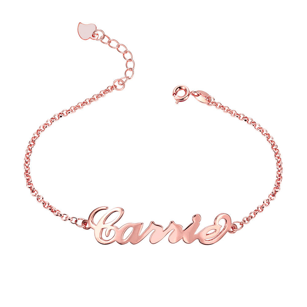Name anklet hotsell rose gold