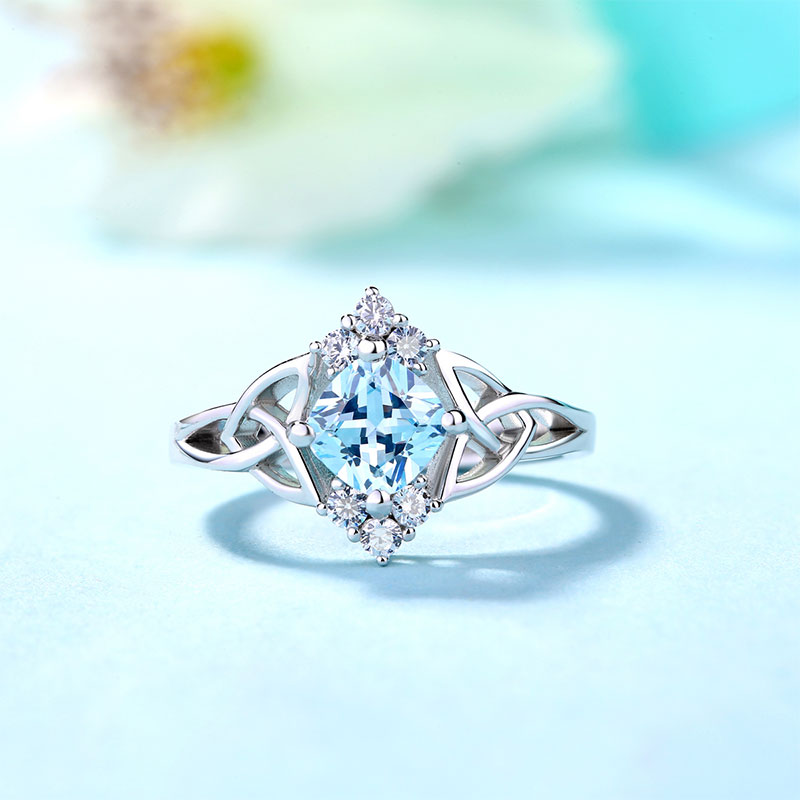 Engraved Celtic Band Birthstone Ring Sterling Silver