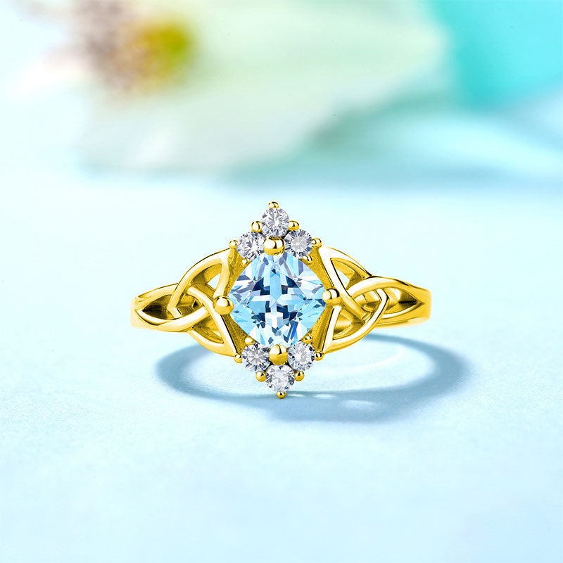 Engraved Celtic Band Birthstone Ring Sterling Silver