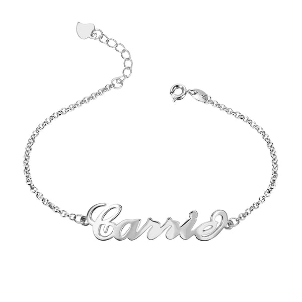Personalized Name Anklet Sterling Silver