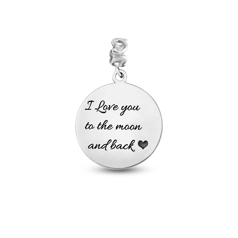 Engravable Sterling Silver Circle Photo Charm