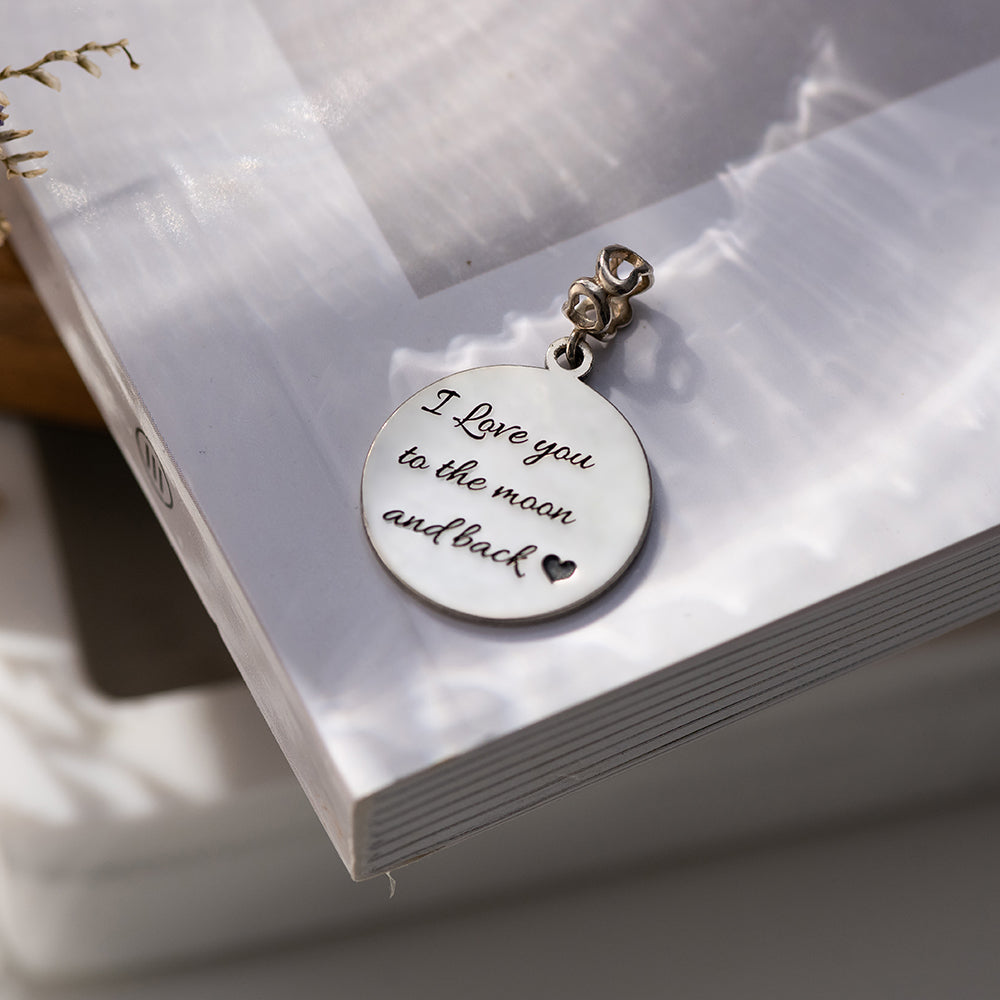 Engravable Sterling Silver Circle Photo Charm
