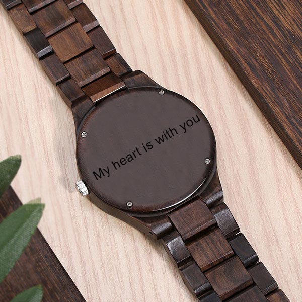 Engraved Ebony Watch for Men