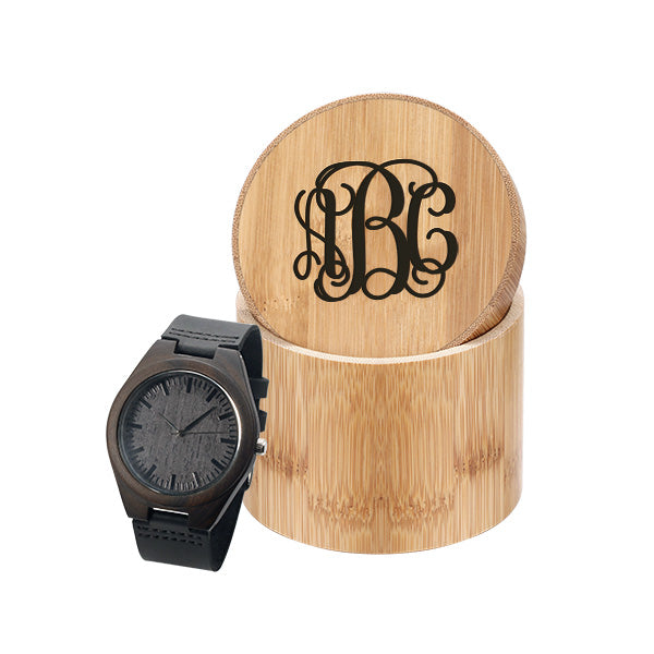 Engraved Ebony Watch for Men