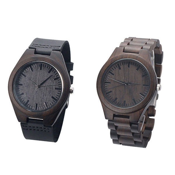 Engraved Ebony Watch for Men