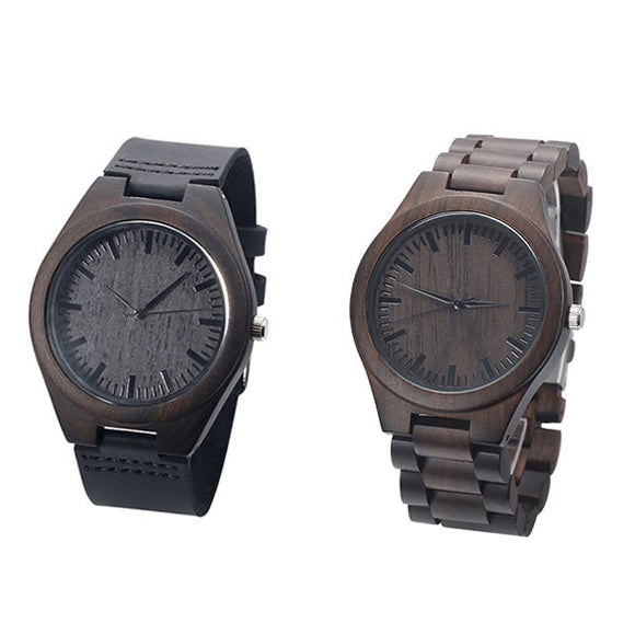 Engraved Ebony Watch for Men