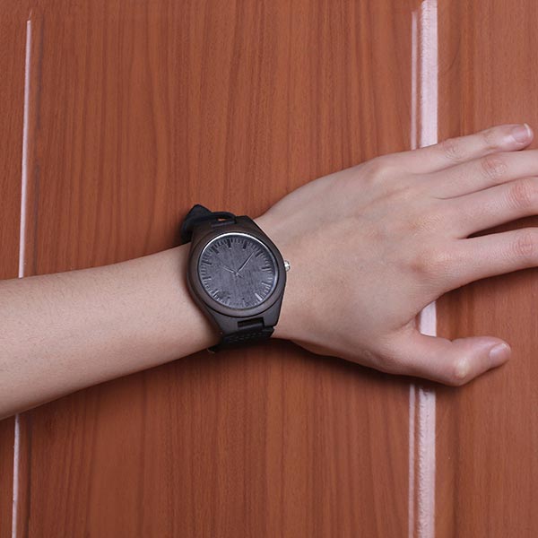 Engraved Ebony Watch for Men