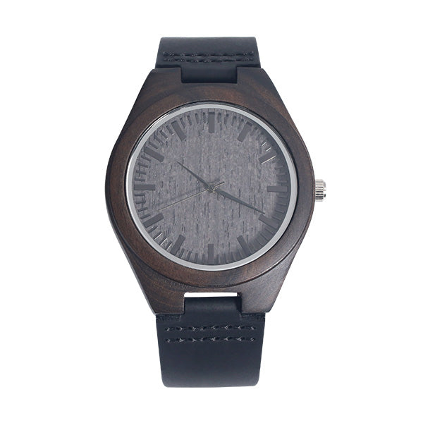 Engraved Ebony Watch for Men