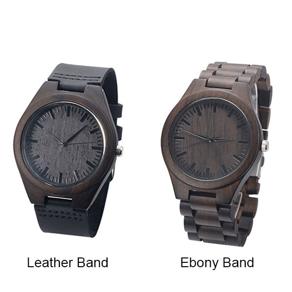Engraved Ebony Watch for Men