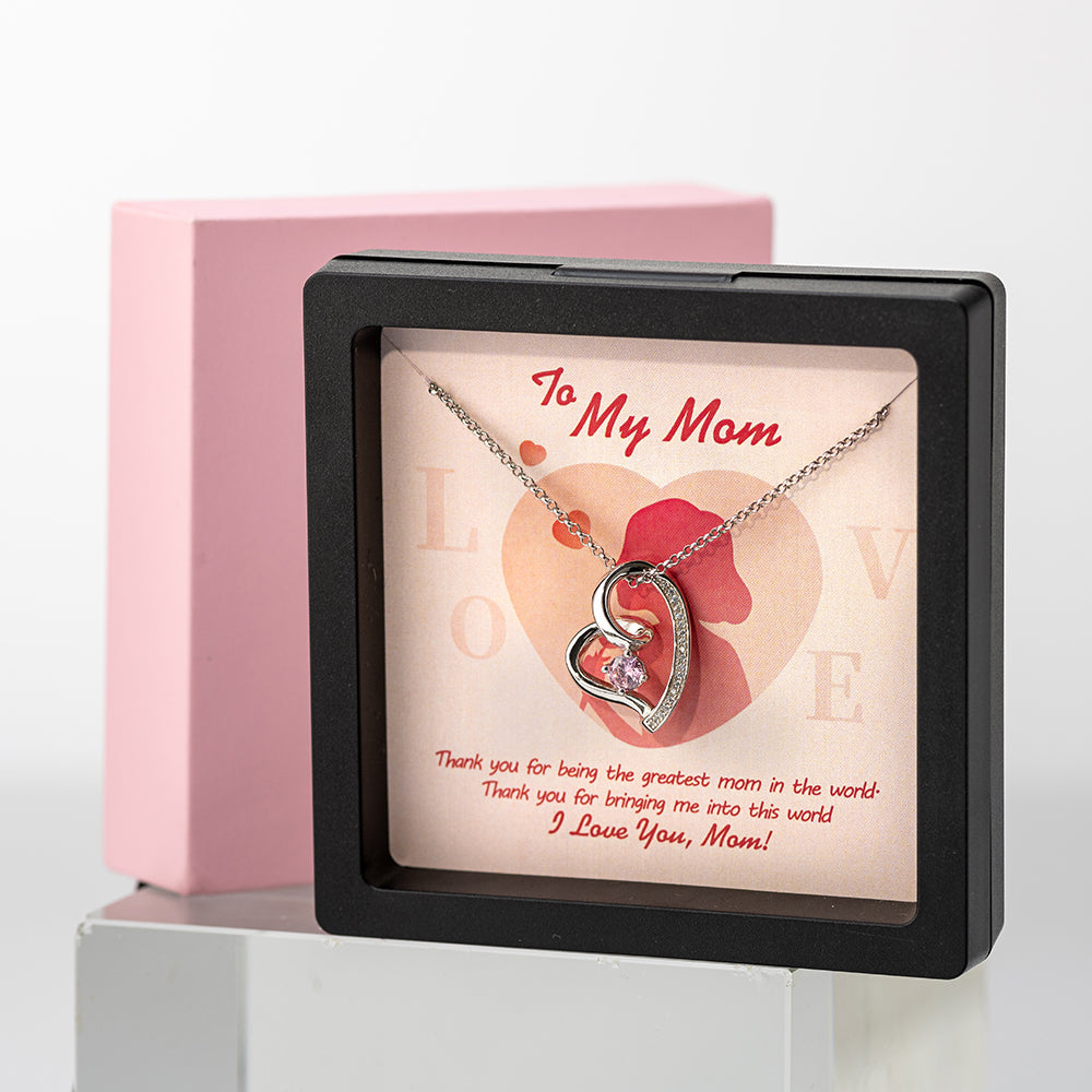 Love In Heart Birthstone Necklace Gift Card & Box Set