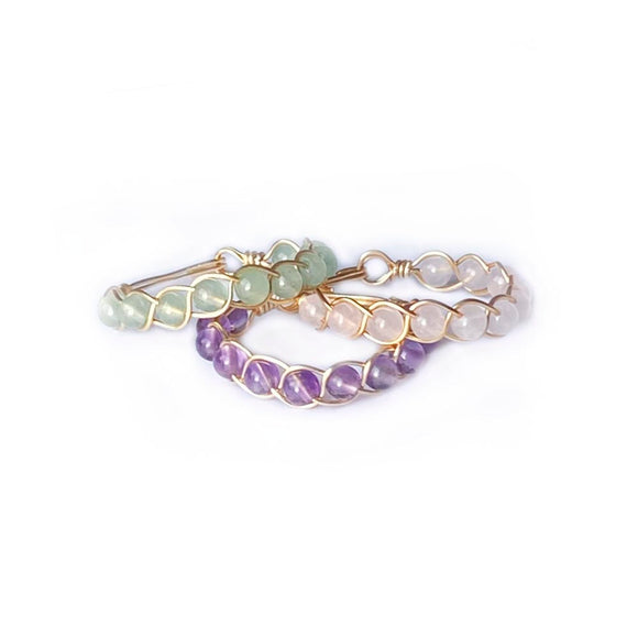 Dainty Beaded Crystal Ring