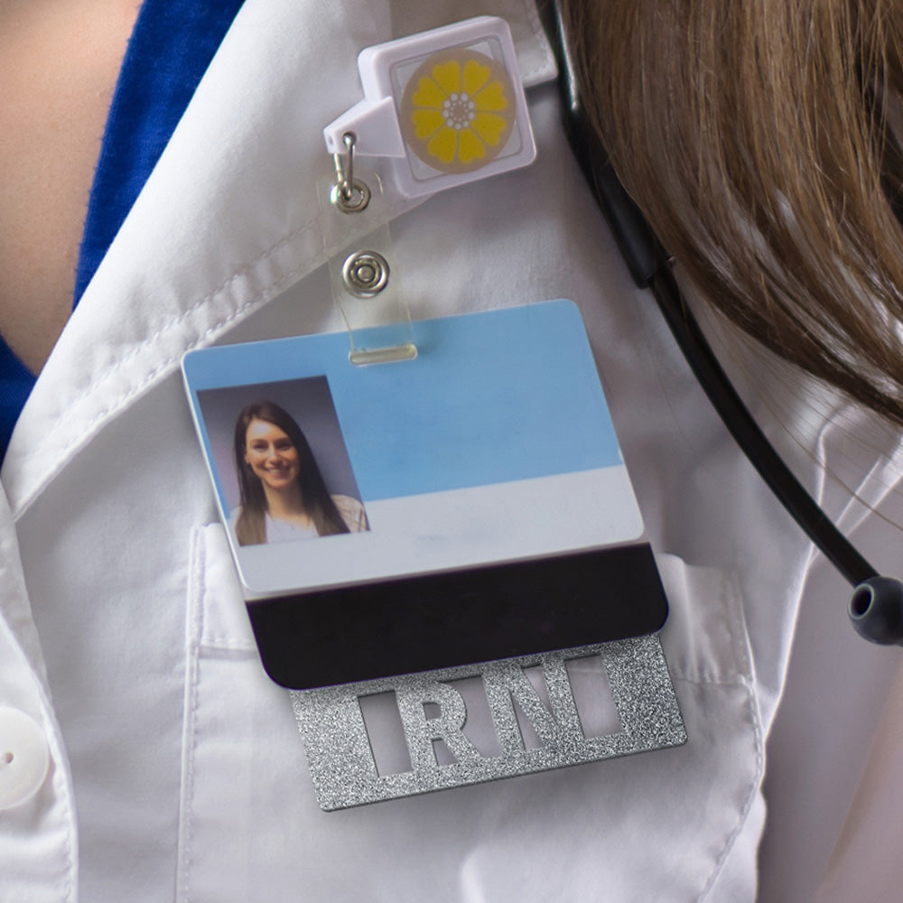 Customized Glitter ID Badge Buddy- Horizontal