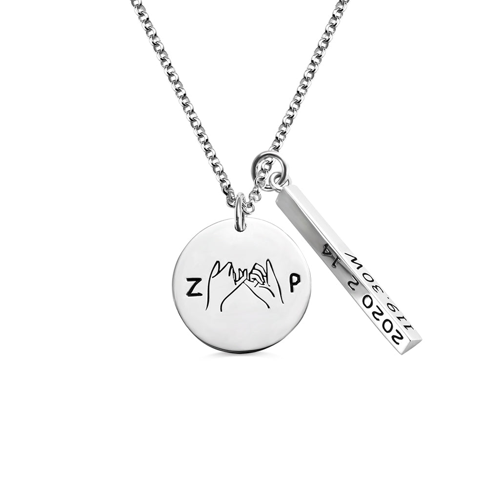 Personalized Valentine's Promise & Best Friend Necklace