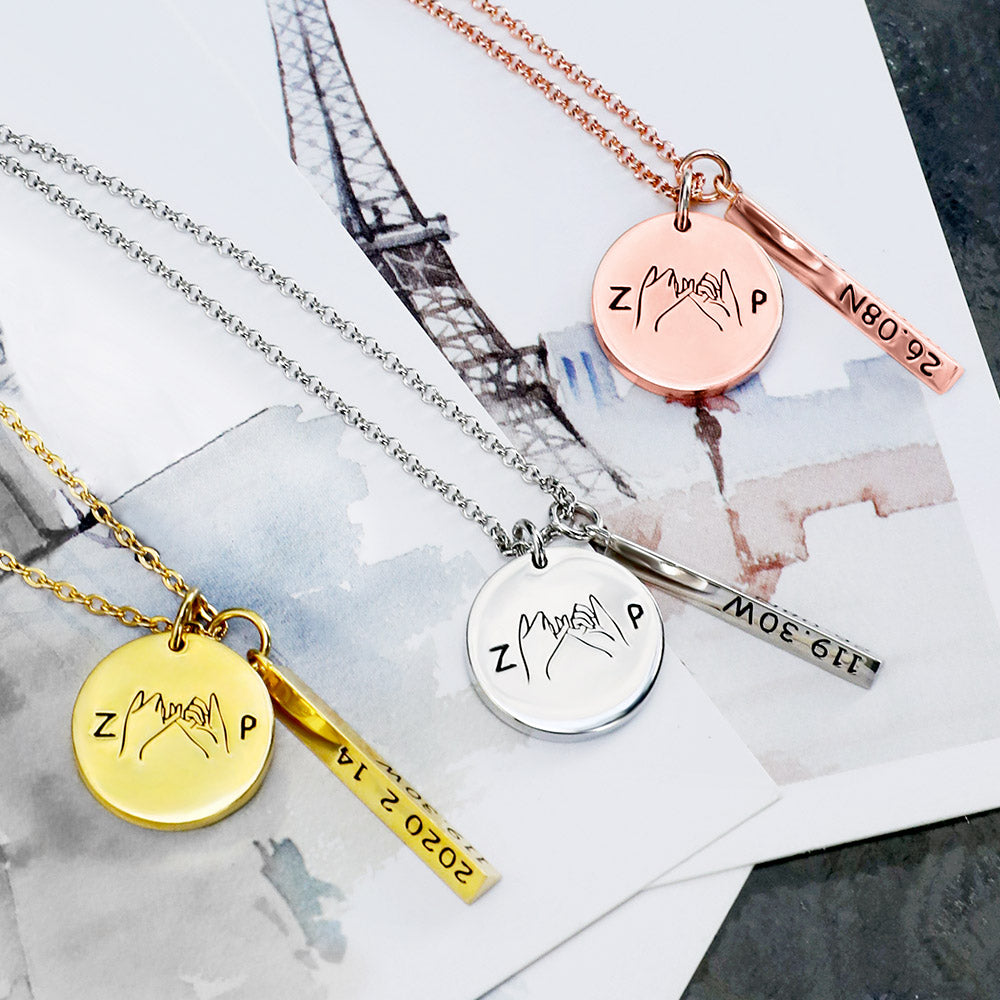 Personalized Valentine's Promise & Best Friend Necklace