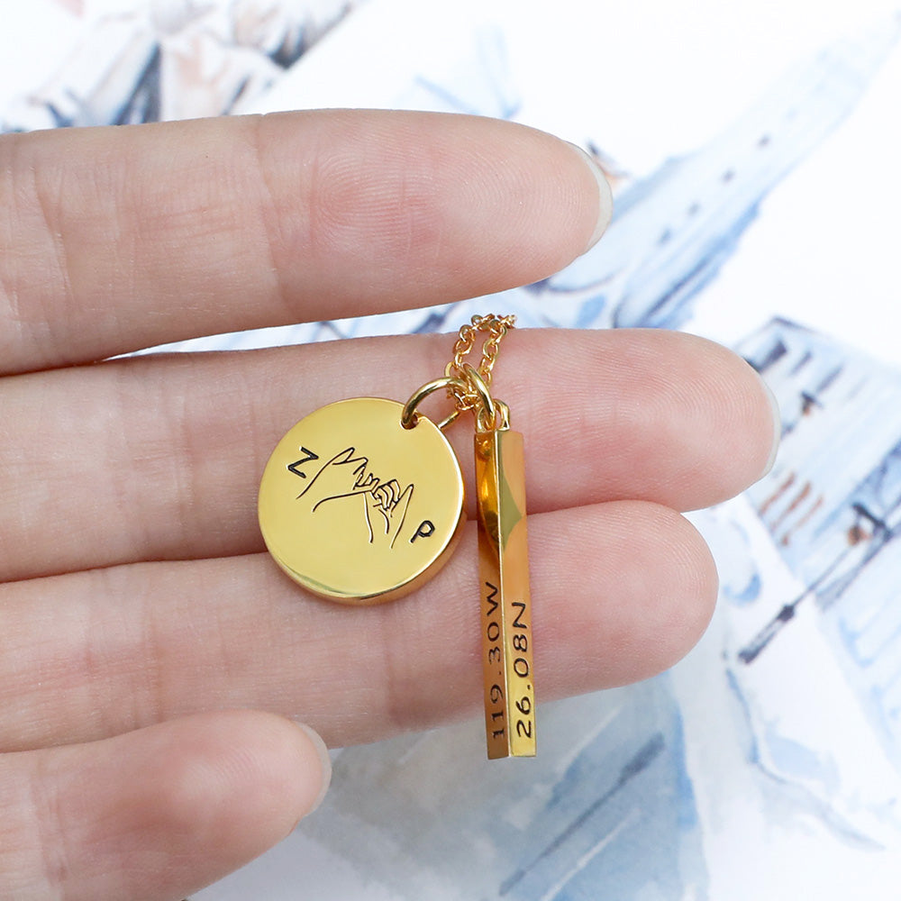 Personalized Valentine's Promise & Best Friend Necklace