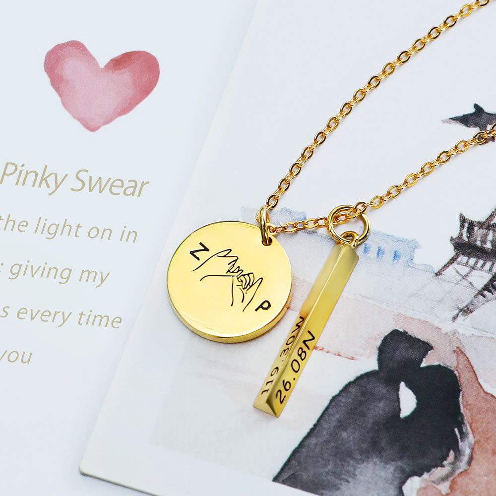 Personalized Valentine's Promise & Best Friend Necklace