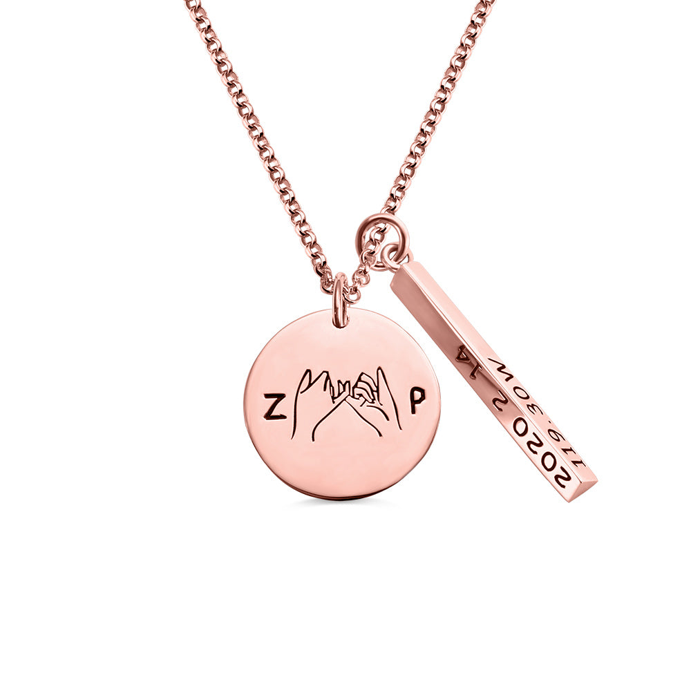 Personalized Valentine's Promise & Best Friend Necklace