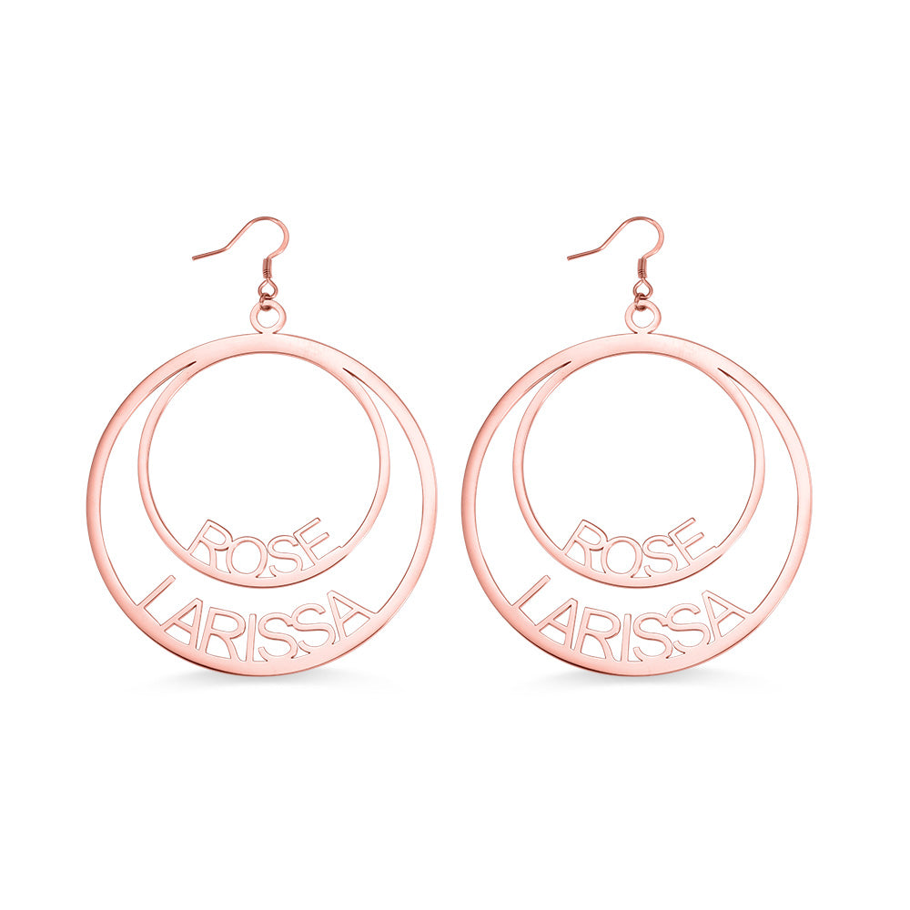 Personalized Double Hoop Name Earrings