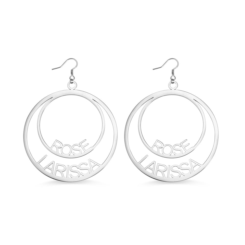 Personalized Double Hoop Name Earrings