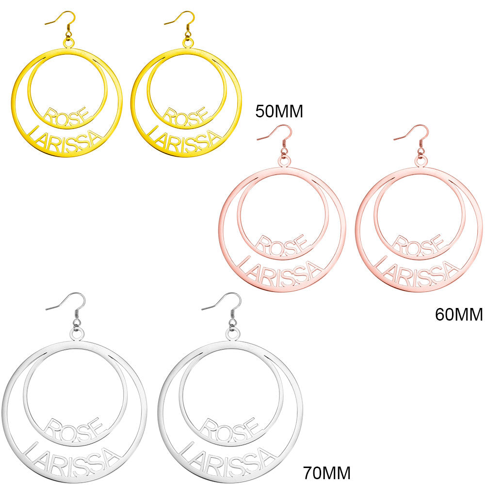 Personalized Double Hoop Name Earrings