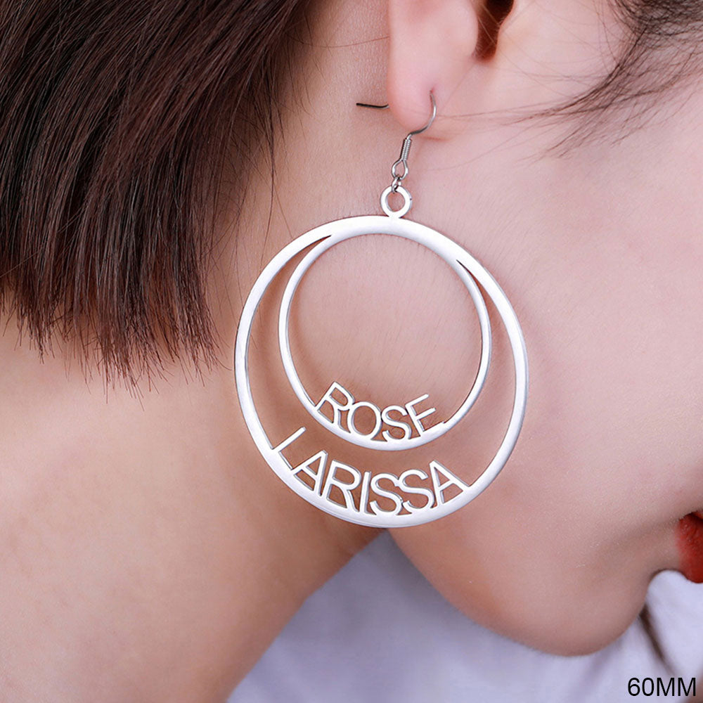 Personalized Double Hoop Name Earrings