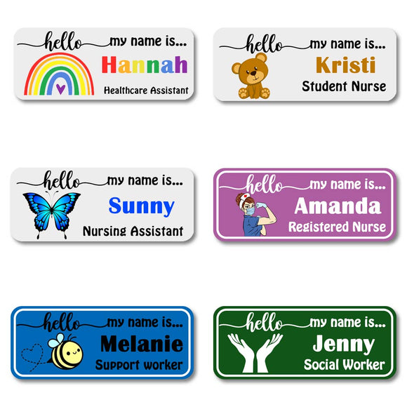 Personalized Name Badge Name Tags - Plastic Clip