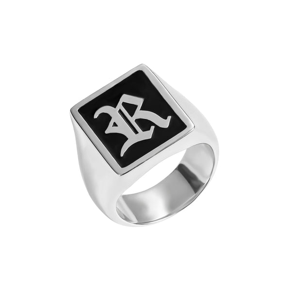 Personalized Rectangle Initial Signet Ring Unisex