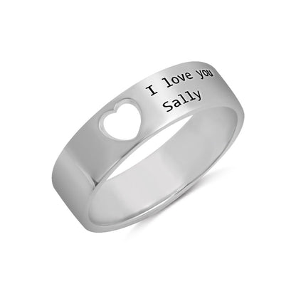 Personalized Heart Birthstone Couple Ring