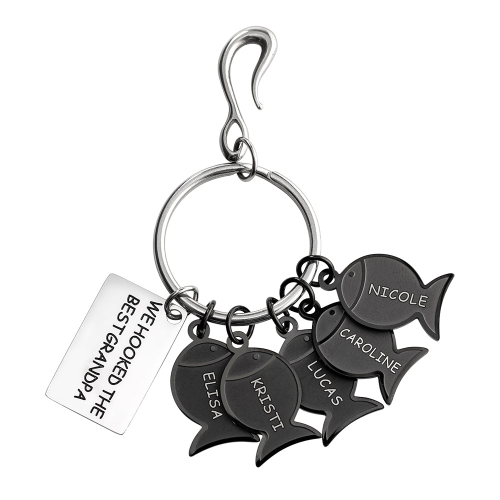 Personalized Fishing Keychain Stainless Steel