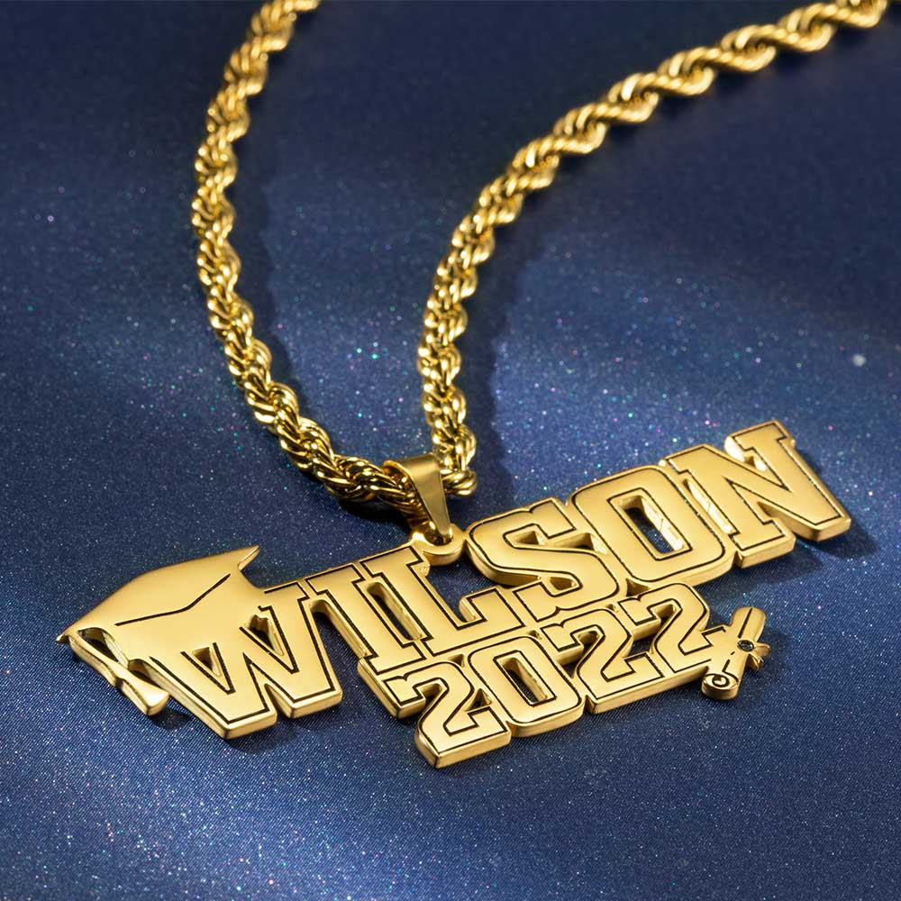 Personalized Class of 2022 Graduation Necklace with Name