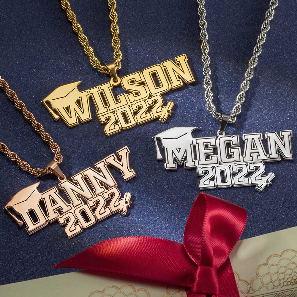 Personalized Class of 2022 Graduation Necklace with Name