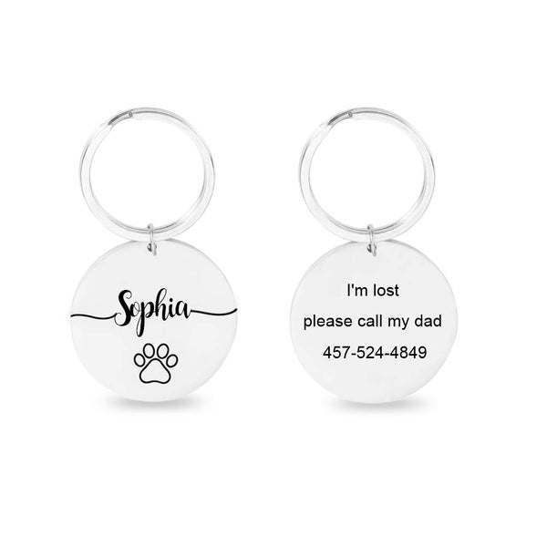 Personalized Custom Dog Keychain Stainless Steel