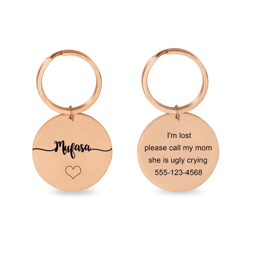 Personalized Custom Dog Keychain Stainless Steel