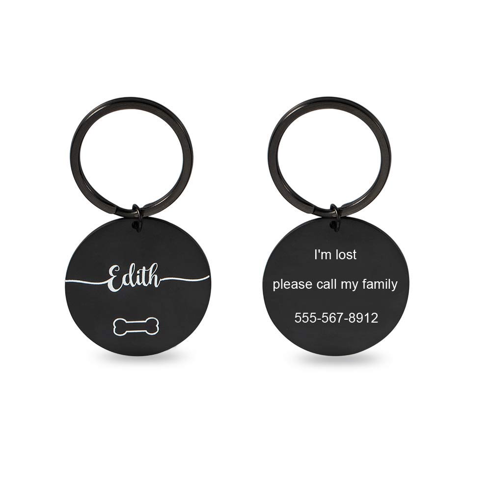 Personalized Custom Dog Keychain Stainless Steel