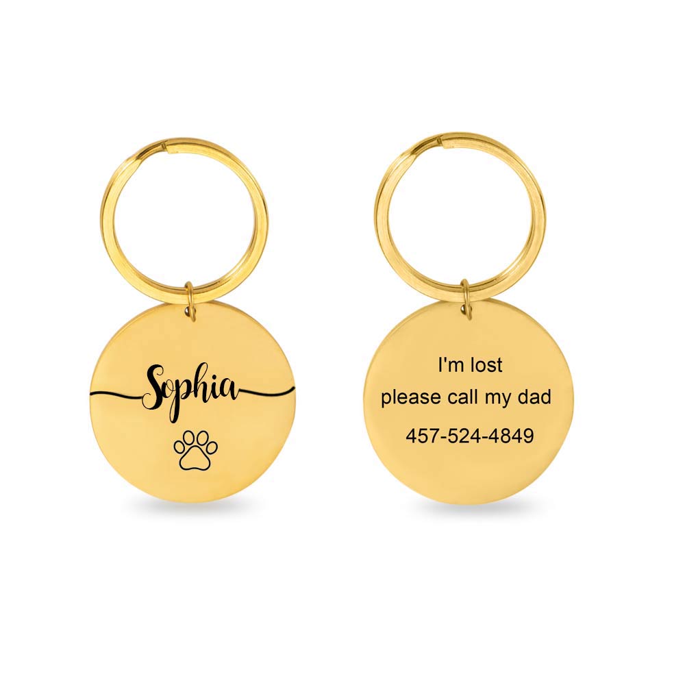 Personalized Custom Dog Keychain Stainless Steel