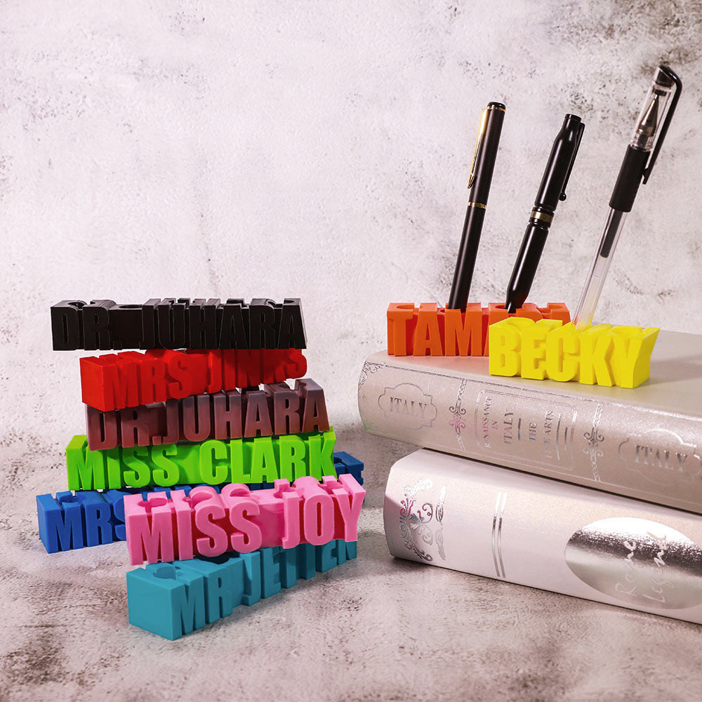 3D Printed Pen Holder with Personalized Words of Choice