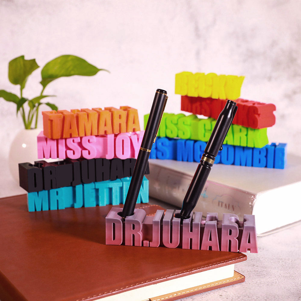 3D Printed Pen Holder with Personalized Words of Choice