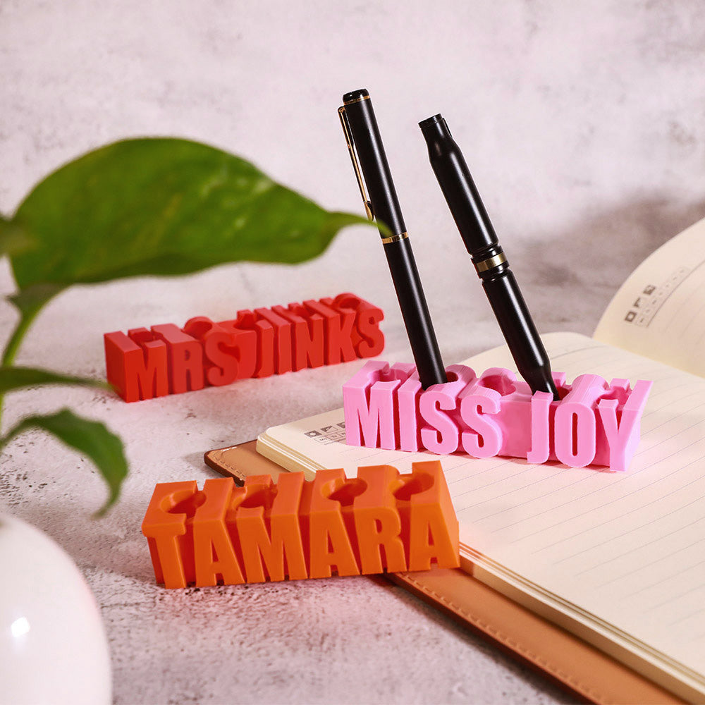 3D Printed Pen Holder with Personalized Words of Choice