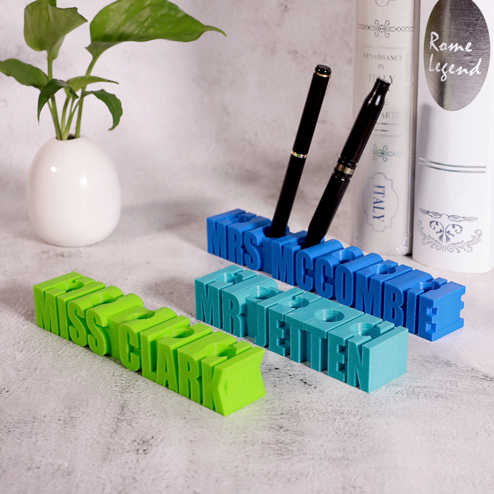 3D Printed Pen Holder with Personalized Words of Choice