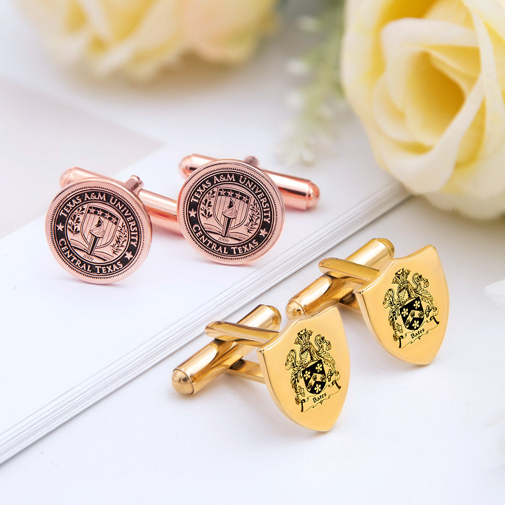 Personalized Family Crest Cufflinks Photo Cufflinks Stainless Steel