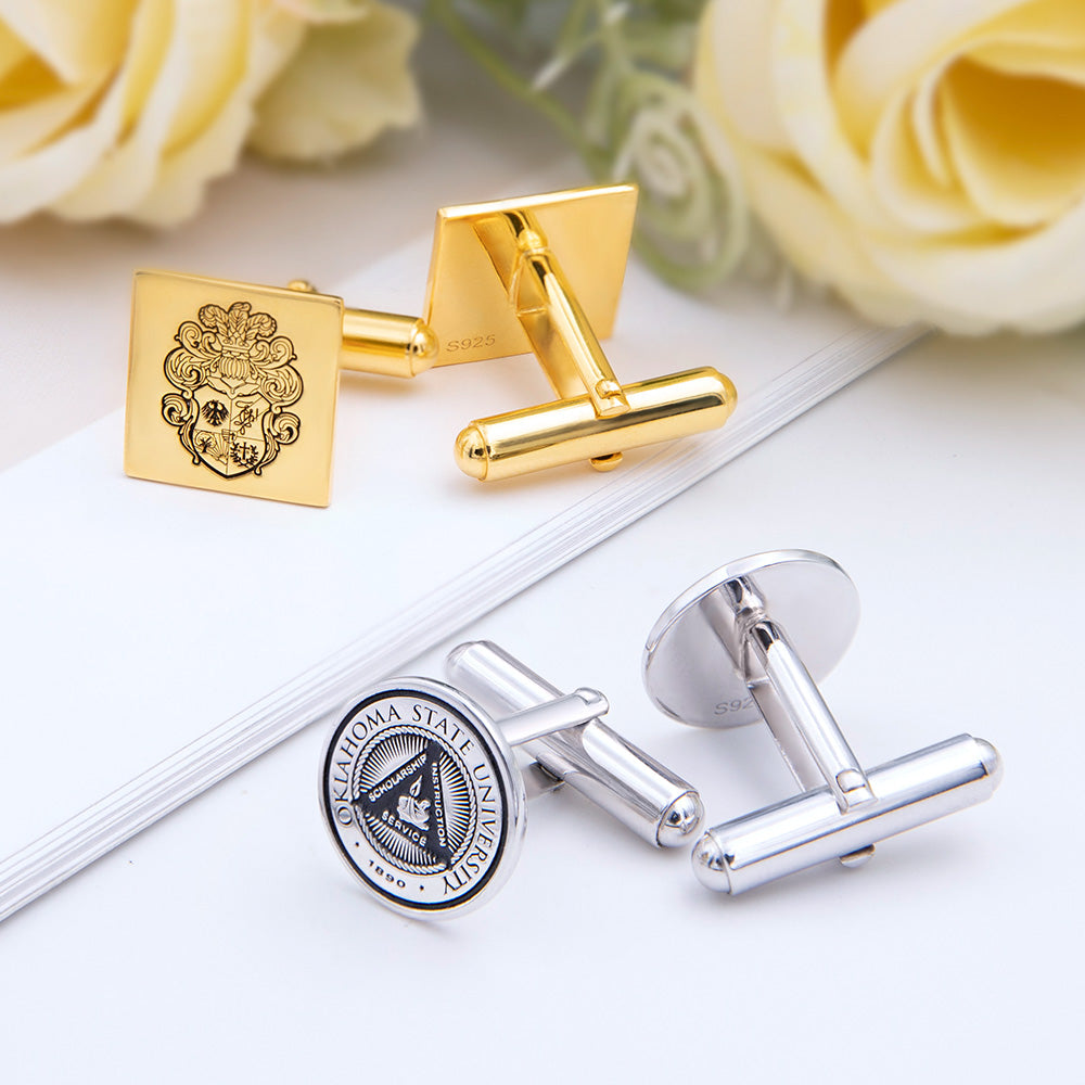 Personalized Family Crest Cufflinks Photo Cufflinks Stainless Steel