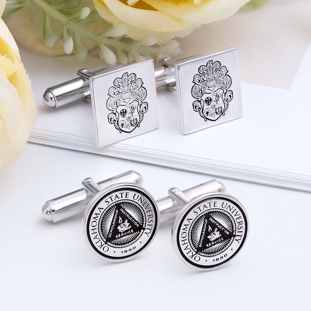 Personalized Family Crest Cufflinks Photo Cufflinks Stainless Steel